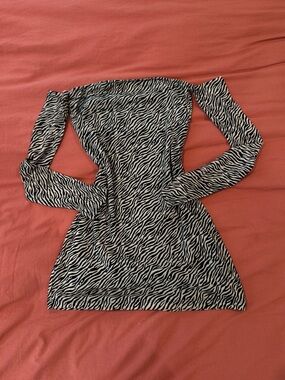 Women’s Y2k Black & White Zebra Print 
Dress